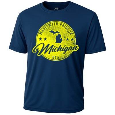 Made With Pride In Michigan USA Retro Performance Shirt