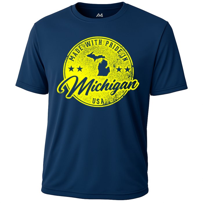 Made With Pride In Michigan USA Retro Performance Shirt