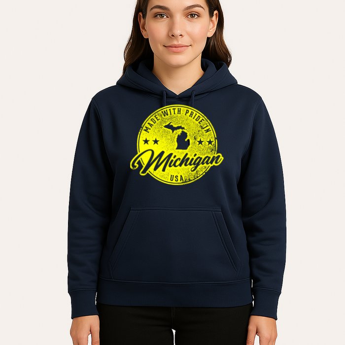 Made With Pride In Michigan USA Retro Hoodie