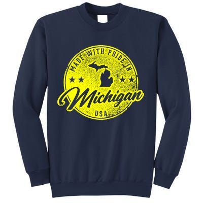 Made With Pride In Michigan USA Retro Sweatshirt