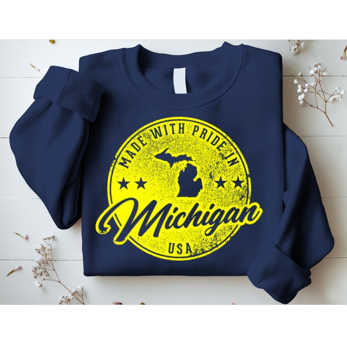 Made With Pride In Michigan USA Retro Sweatshirt
