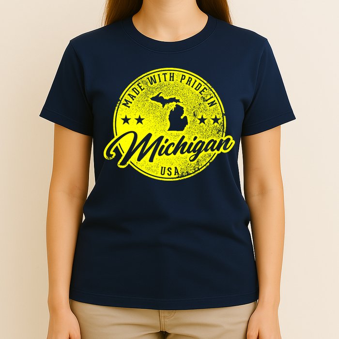 Made With Pride In Michigan USA Retro T-Shirt