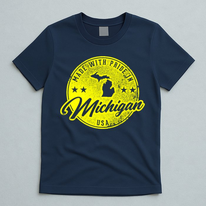 Made With Pride In Michigan USA Retro T-Shirt