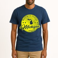 Made With Pride In Michigan USA Retro Tall T-Shirt