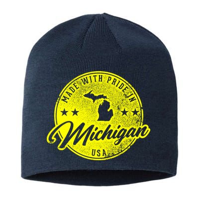 Made With Pride In Michigan USA Retro Sustainable Beanie