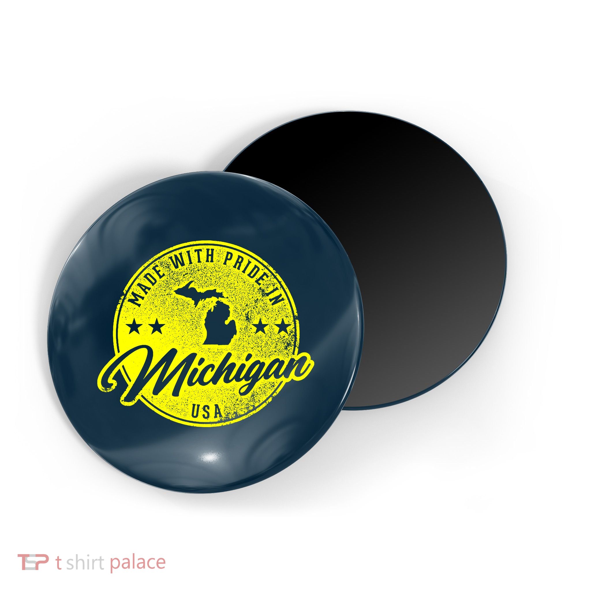 Made With Pride In Michigan USA Retro Magnet
