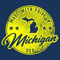 Made With Pride In Michigan USA Retro Poster