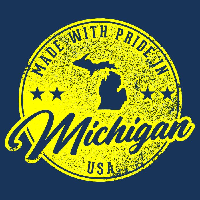 Made With Pride In Michigan USA Retro Poster