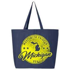 Made With Pride In Michigan USA Retro 25L Jumbo Tote