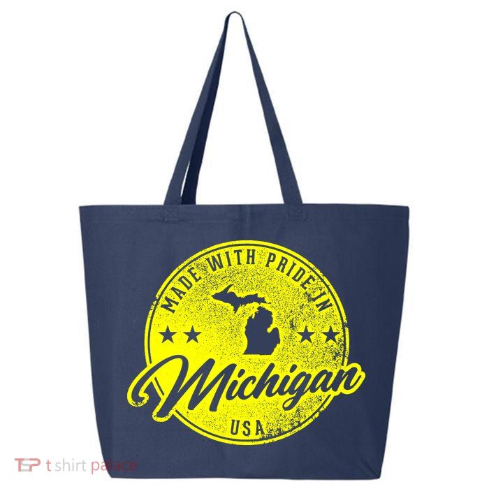 Made With Pride In Michigan USA Retro 25L Jumbo Tote