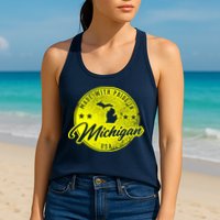 Made With Pride In Michigan USA Retro Womens Tank Top