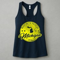 Made With Pride In Michigan USA Retro Womens Tank Top