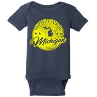 Made With Pride In Michigan USA Retro Baby Bodysuit