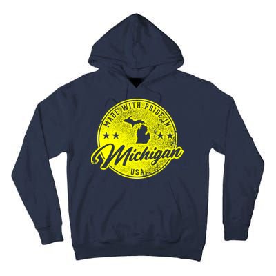 Made With Pride In Michigan USA Retro Tall Hoodie