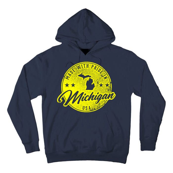 Made With Pride In Michigan USA Retro Tall Hoodie