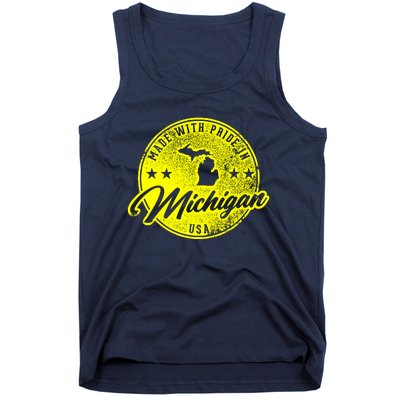 Made With Pride In Michigan USA Retro Tank Top