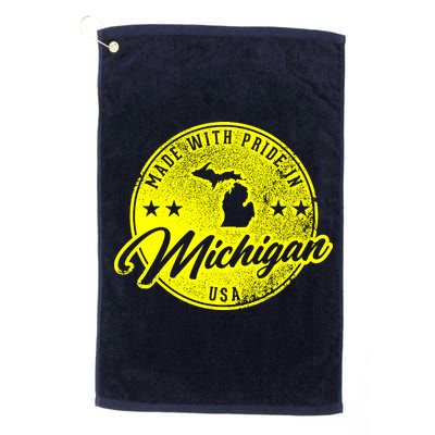 Made With Pride In Michigan USA Retro Golf Towel