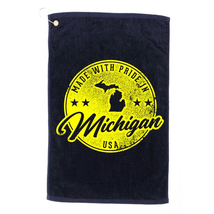 Made With Pride In Michigan USA Retro Golf Towel