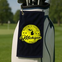 Made With Pride In Michigan USA Retro Golf Towel