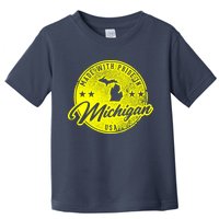 Made With Pride In Michigan USA Retro Toddler T-Shirt