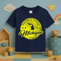Made With Pride In Michigan USA Retro Toddler T-Shirt