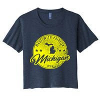 Made With Pride In Michigan USA Retro Crop Top