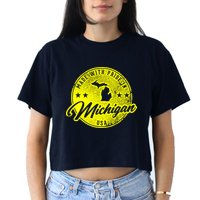 Made With Pride In Michigan USA Retro Crop Top