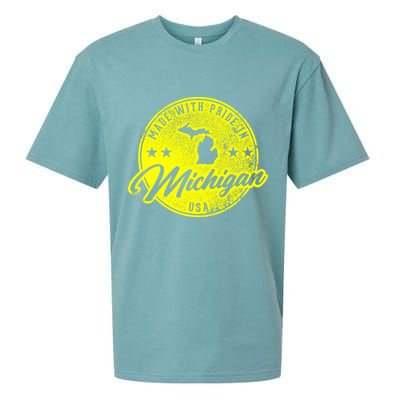 Made With Pride In Michigan USA Retro Sueded Cloud Jersey T-Shirt