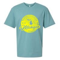 Made With Pride In Michigan USA Retro Sueded Cloud Jersey T-Shirt
