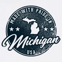 Made With Pride In Michigan USA Retro Garment-Dyed Sweatshirt