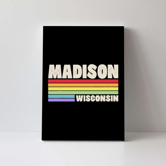 Madison Wisconsin Pride Rainbow Flag G.A.Y Pride Merch Queer Canvas