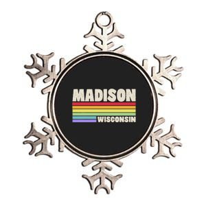 Madison Wisconsin Pride Rainbow Flag G.A.Y Pride Merch Queer Metallic Star Ornament