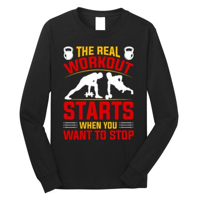 Motivational Workout Quote Inspirational Fitness Slogan Long Sleeve Shirt