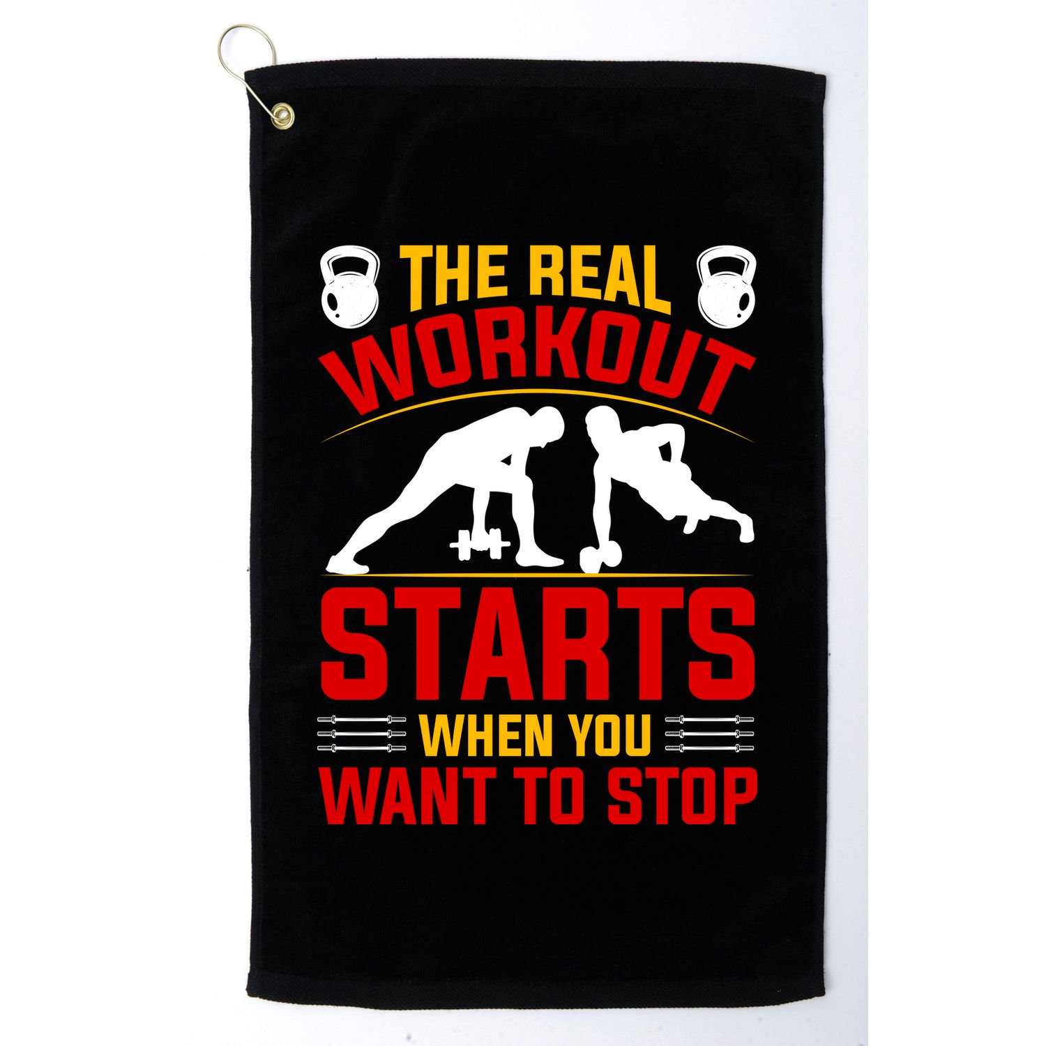 Motivational Workout Quote Inspirational Fitness Slogan Golf Towel