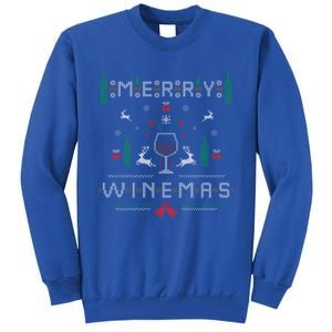 Merry Winemas Red Wine Ugly Christmas Sweater For Wine Lover Gift Tall Sweatshirt