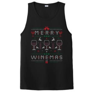 Merry Winemas Red Wine Ugly Christmas Sweater For Wine Lover Gift PosiCharge Competitor Tank