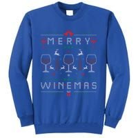 Merry Winemas Red Wine Ugly Christmas Sweater For Wine Lover Gift Tall Sweatshirt