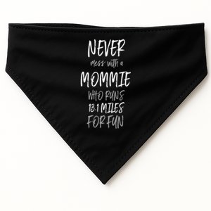 Mommie Who Runs Half Marathon Funny Running Humor Runner Mom Gift USA-Made Doggie Bandana