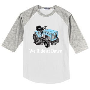 Mens We Ride At Dawn | Father's Day | Dad Gift | Grandfather Kids Colorblock Raglan Jersey