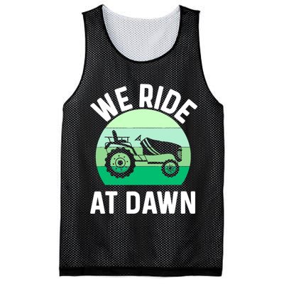 Mens We Ride At Dawn Lawnmower Shirt Lawn Mowing Dad Yard Work Mesh Reversible Basketball Jersey Tank