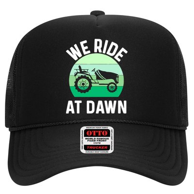 Mens We Ride At Dawn Lawnmower Shirt Lawn Mowing Dad Yard Work Hat