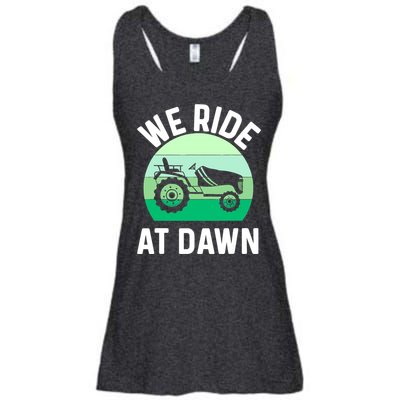 Mens We Ride At Dawn Lawnmower Shirt Lawn Mowing Dad Yard Work Ladies Essential Flowy Tank