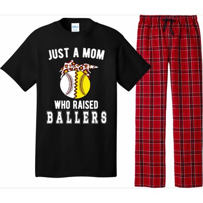 Mom Who Raised Ballers Softball Baseball Player Mama Gift Pajama Set