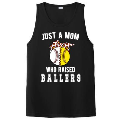 Mom Who Raised Ballers Softball Baseball Player Mama Gift PosiCharge Competitor Tank