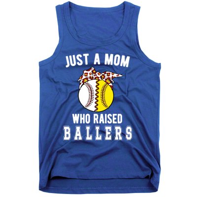 Mom Who Raised Ballers Softball Baseball Player Mama Gift Tank Top