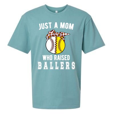 Mom Who Raised Ballers Softball Baseball Player Mama Gift Sueded Cloud Jersey T-Shirt