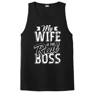 My Wife Real Boss Husband Wedding Anniversary Couple Gift PosiCharge Competitor Tank