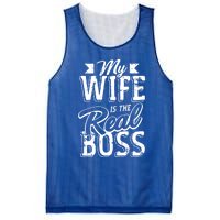 My Wife Real Boss Husband Wedding Anniversary Couple Gift Mesh Reversible Basketball Jersey Tank