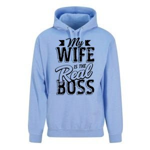 My Wife Real Boss Husband Wedding Anniversary Couple Gift Unisex Surf Hoodie