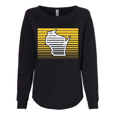 Milwaukee Wisconsin Retro Gradient Stripes Womens California Wash Sweatshirt